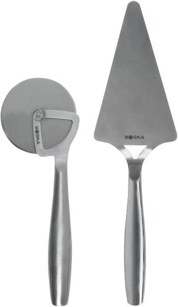 Boska Pizza Set Copenhagen 2-tlg, Pizzarad, Pizzaheber, Edelstahl, Silberfarben, 320550