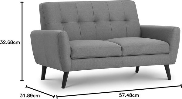 Julian Bowen Monza Sofa, Zweisitzer, grau Bild 2