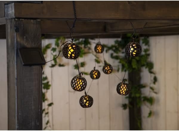 LED Solar-Lichterkette ,Flame', 8 LEDs, tanzende Flammen, schwarz, L 210 cm Bild 5