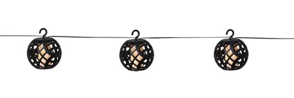 LED Solar-Lichterkette ,Flame', 8 LEDs, tanzende Flammen, schwarz, L 210 cm