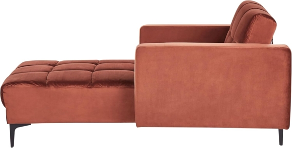 Beliani 'ALNES' Chaiselongue, Hellrot, Samtstoff Bild 5