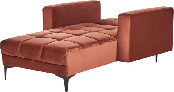 Beliani 'ALNES' Chaiselongue, Hellrot, Samtstoff Bild 4