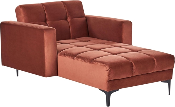Beliani 'ALNES' Chaiselongue, Hellrot, Samtstoff