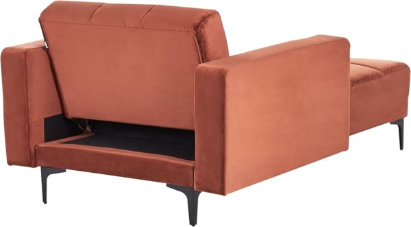 Beliani 'ALNES' Chaiselongue, Hellrot, Samtstoff Bild 6