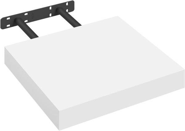 eSituro Wandregal, schwebendes Regal für Wandmontage, Schweberegal Hängeregal Wandbrett im Wohnzimmer Schlafzimmer Küche Badezimmer, arktisweiß, MDF, 25 x 3,8 x 22,9 cm