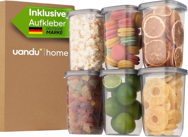 uandu home Vorratsdose Vorratsdosen mit Deckel Luftdicht, Vorratsbehälter Set, BPA Frei