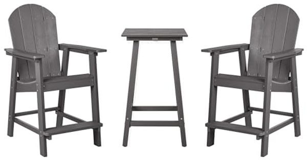 Bistro Set ADIRONDACK Dunkelgrau