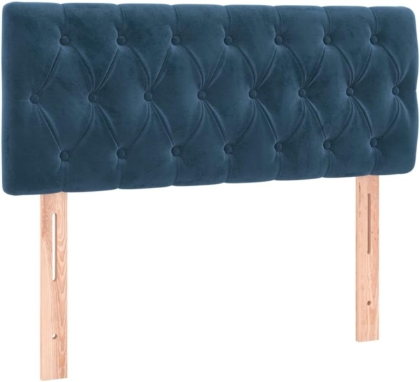 vidaXL Boxspringbett mit Matratze & LED Dunkelblau 120x200 cm Samt 3134577 Bild 7