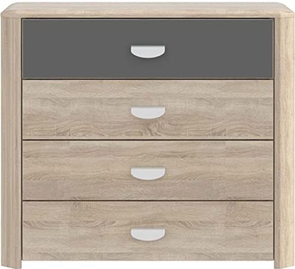 FORTE Yoop Kommode, Holzwerkstoff, Beige/Grau, 93,5 x 82,4 x 41,3 cm
