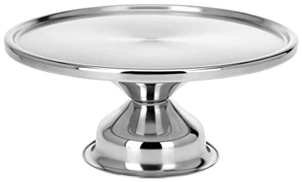 Spetebo Tortenständer Edelstahl Tortenständer mit Fuß - Ø 33 cm, Edelstahl, (Packung, 1-tlg, 1 x Tortenplatte), Metall Servierplatte für Kuchen und Torten