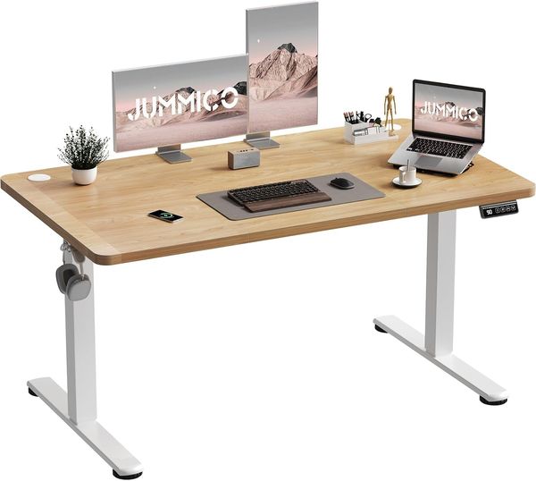 JUMMICO elektrisch höhenverstellbar mit Memory-Funktion, Beige, 120x60 cm