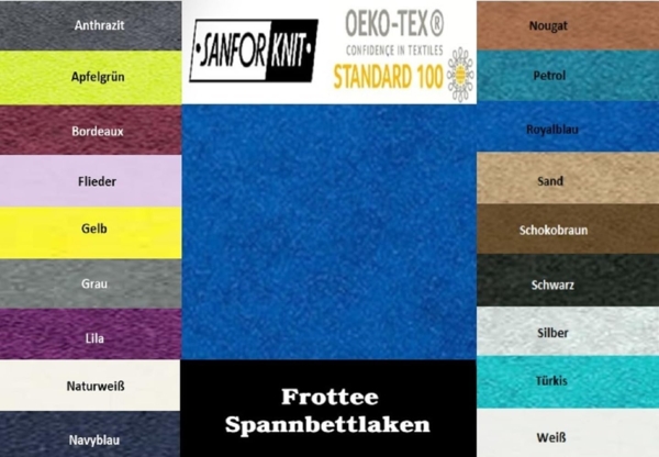 Frottee Spannbettlaken 120 x 200 cm Royalblau Bild 2