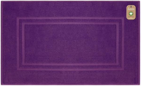 Lavea Badematte Bali, Höhe 3 mm, rutschhemmend, beidseitig nutzbar, strapazierfähig, fußbodenheizungsgeeignet, waschbar, schnell trocknend, Bio-Baumwolle, rechteckig, hochwertiger und nachhaltiger Premium Duschvorleger – saugstarke Faser
