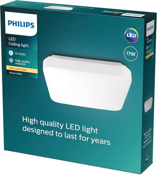 Philips Myliving mauve 2700k led ceiling lamp sq 17w