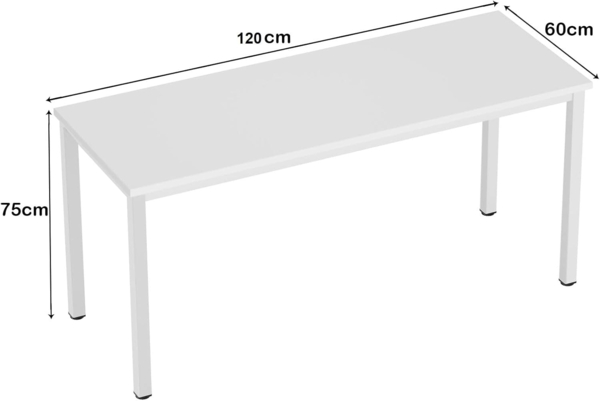 SogesHome Computertisch Schreibtisch 120 x 60 x 75 cm PC Schreibtisch Büro Schreibtisch Workstation für Home Office Verwenden Schreibtisch, Esstisch Konferenztisch,Weiss, AC3DW-120-SH Bild 2