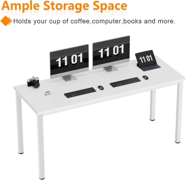 SogesHome Computertisch Schreibtisch 120 x 60 x 75 cm PC Schreibtisch Büro Schreibtisch Workstation für Home Office Verwenden Schreibtisch, Esstisch Konferenztisch,Weiss, AC3DW-120-SH Bild 4