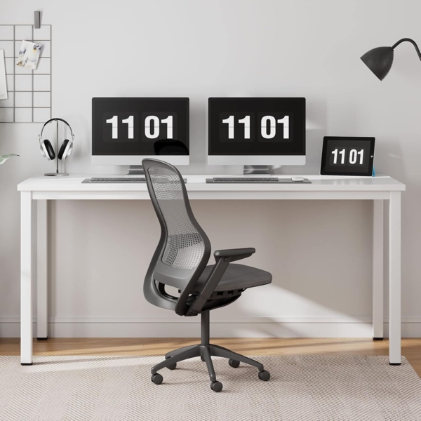 SogesHome Computertisch Schreibtisch 120 x 60 x 75 cm PC Schreibtisch Büro Schreibtisch Workstation für Home Office Verwenden Schreibtisch, Esstisch Konferenztisch,Weiss, AC3DW-120-SH Bild 5