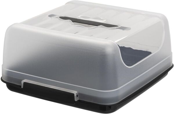 Engelland Kuchentransportbox Kuchenbox mit transparentem Deckel, Kunststoff, (Vorteils-Set, 1-tlg, sicheres Transportieren), mit Tragegriff und Klickverschluss, BPA-frei, rechteckig, Kunststoff
