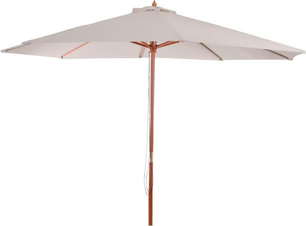 Sonnenschirm Florida, Gartenschirm Marktschirm, Ø 3,5m Polyester/Holz 7kg ~ creme