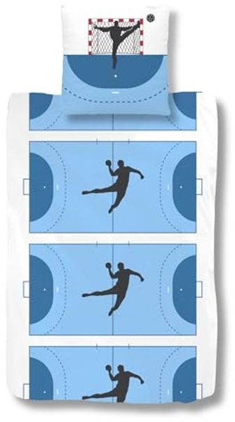 MTOnlinehandel Bettwäsche Handball 135x200 + 80x80 cm, 100 % Baumwolle, Renforcé, 2 teilig, Traumhelden Bettwäsche-Set für Kinder, Teenager & Erwachsene