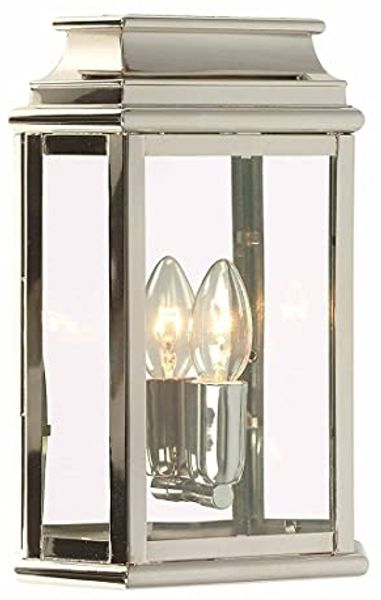 Wandleuchte, Außenleuchte, Laterne, Messing Glas, H 30,8 cm