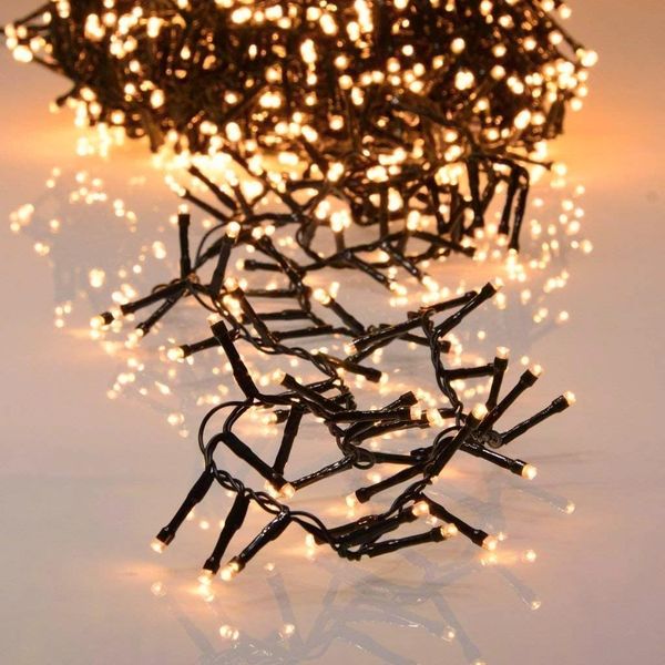 INtrenDU LED-Lichterkette Lichterkette EXTRA warmeiß 1200LED, mit itegriertem Timer, Beleuchtungsprogrammen und Memoryfunktion