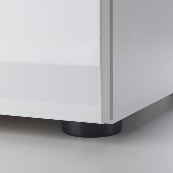 Rauch Möbel Flipp, Sideboard, TV-Schrank, Kommode mit Stauraum, Alpinweiß/Glasfront Weiß, 2-türig, Glastüren, 3 Schubkästen, Griffe Chrom, 160 x 61 x 42 cm Bild 6