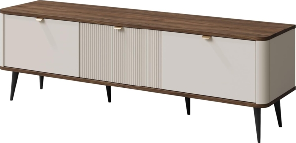 TV-Lowboard Rotevio 3K RE13 (Farbe: Cashmere / Cashmere + Nuss)