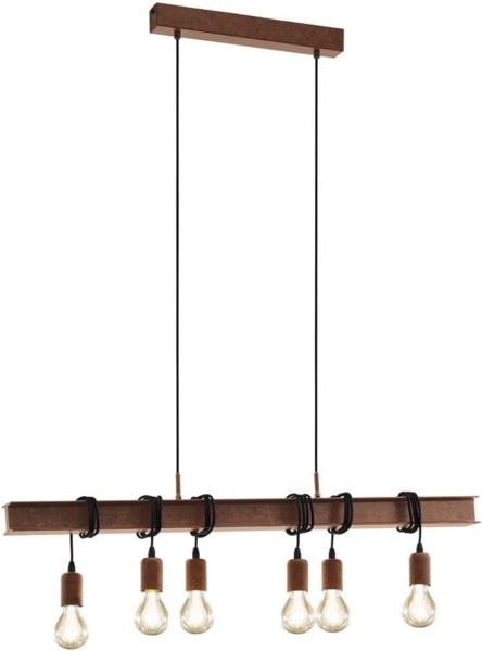 Eglo Townshend 4 Pendelleuchte, 220-240V, E27, antik-braun (49859)