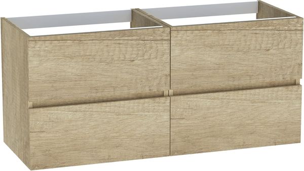 Baikal Modulares Badezimmerschrank mit 2 Schubladen, an der Wand hängend, Badezimmermodul, aus Melamin, 16 mm, montiertes Möbelstück, kombinierbar mit jedem Top.