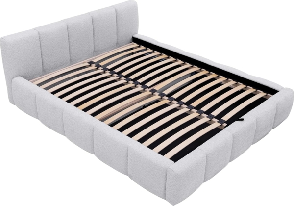 Mirjan24 'Koweni' Polsterbett mit Bettkasten, Bouclé, Blau, 140x200 cm Bild 4