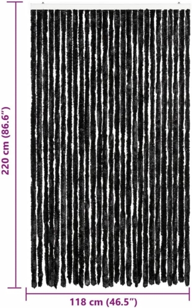 vidaXL Insektenschutz-Vorhang Anthrazit 118x220 cm Chenille 315143 Bild 3