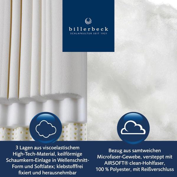 Billerbeck 'Classic Novum' Nackenstützkissen, Visco-Schaum, 40x80 cm Bild 2