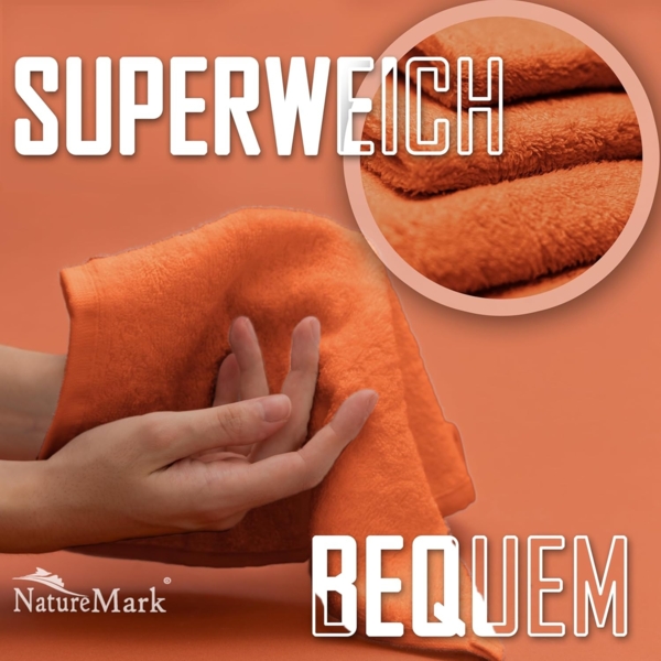NatureMark 10er Pack Waschlappen | 100% Baumwolle | Frottier Seiflappen | Größe 30x30 cm | Frottee Seiftücher im 10er Pack Farbe: Terrakotta Bild 4