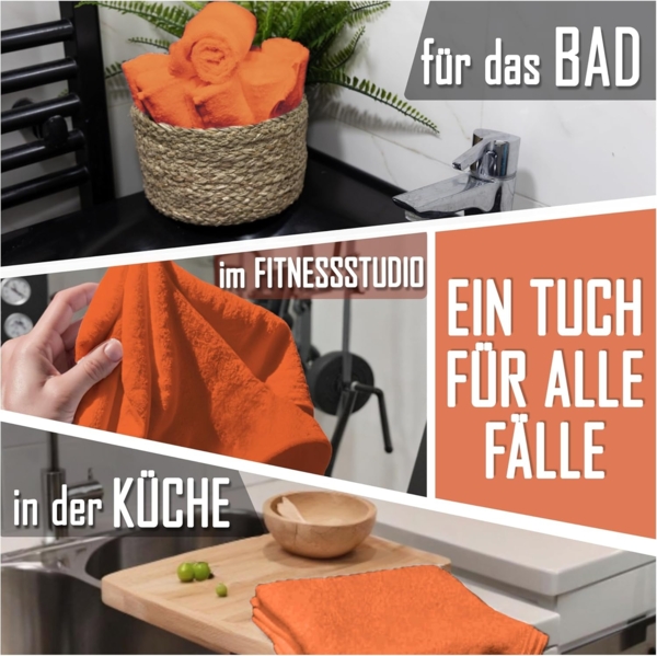 NatureMark 10er Pack Waschlappen | 100% Baumwolle | Frottier Seiflappen | Größe 30x30 cm | Frottee Seiftücher im 10er Pack Farbe: Terrakotta Bild 7