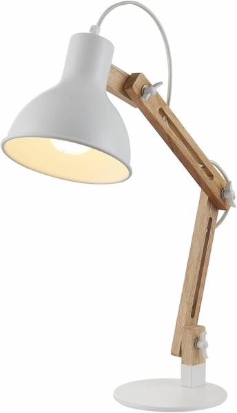Lindby Schreibtischlampe Shivanja, Holz IP20, 1 x 15 W LED