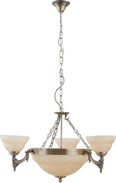 Eglo 85857 Kronleuchter Marbella brüniert Glas alabaster champagner 6-flammig Ø 74cm Bild 2