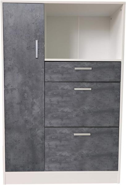 HTI-Living Hochschrank Küchenschrank Weiß-Beton Blanca L (Stück, 1-St, 1 Küchenschrank) Mehrzweckschrank