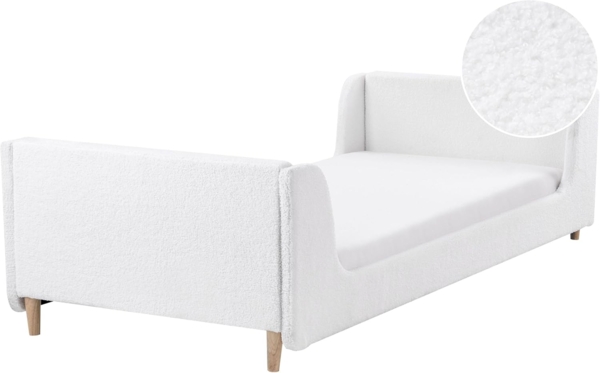 Kinderbett Bouclé LAYE 90 x 200 cm Cremeweiß
