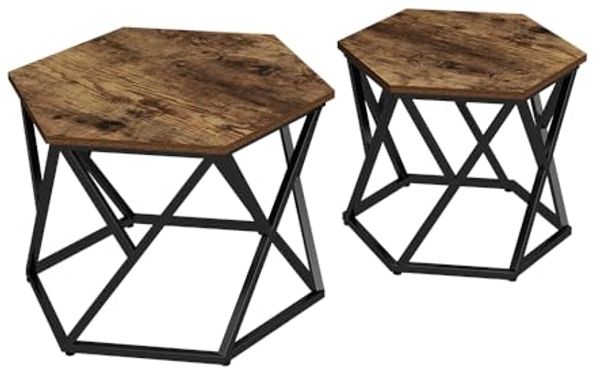 Couchtisch-Set Fyrk Eiche rustikal 57 x 57 cm 2er-Set Vicco