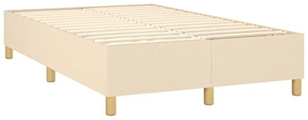 vidaXL Boxspringbett mit Matratze Creme 120x200 cm Stoff, Härtegrad: H2 [3142326] Bild 4