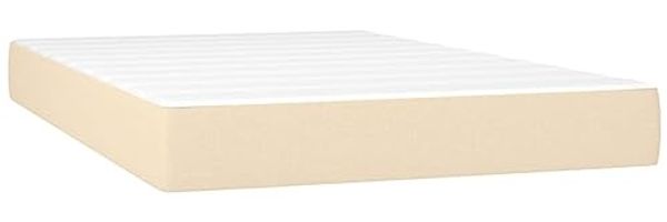 vidaXL Boxspringbett mit Matratze Creme 120x200 cm Stoff, Härtegrad: H2 [3142326] Bild 5