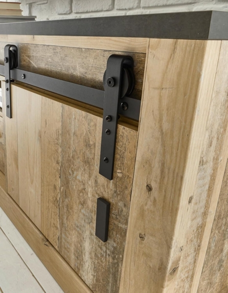 Vitrine Stove in Used Wood hell 93 x 201 cm Bild 5