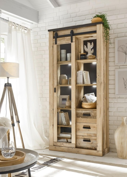 Vitrine Stove in Used Wood hell 93 x 201 cm Bild 6