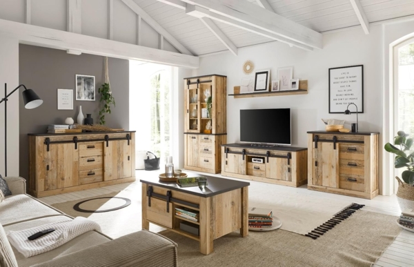 Vitrine Stove in Used Wood hell 93 x 201 cm Bild 7