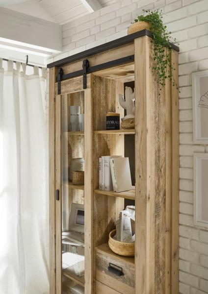 Vitrine Stove in Used Wood hell 93 x 201 cm Bild 2