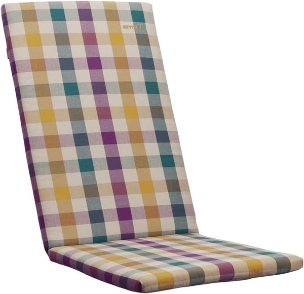 elGiga | Kettler Dessin 807 Polsterauflage - bunt kariert - Hochlehner 123 x 50 x 4 cm