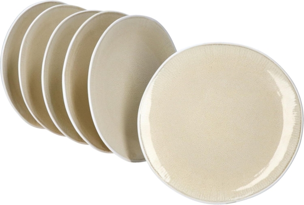 MamboCat Frühstücksteller Tzia 6x Kuchenteller 6 Pers Dessert-Teller Frühstücksteller Vanille