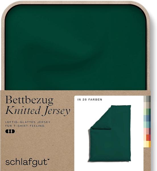 Schlafgut Bettbezug Knitted Jersey uni, aus Bio-Baumwolle mit Elasthan, Reißverschluss, (1 St), bügelfrei, Mix & Match Bettwäsche: passender Kissenbezug erhältlich