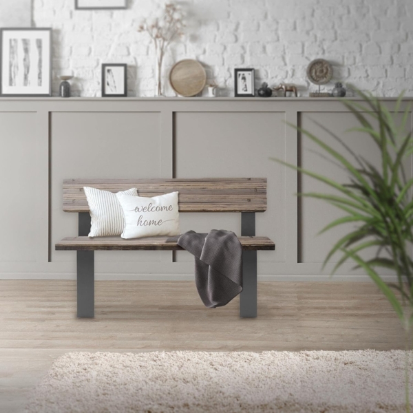 ML-DESIGN Sitzbank Bankgestell 2 stück Bankbeine aus Stahl wetterfest mit Rückenlehne, Bankkufen 40x78 cm Anthrazit für Außenbereich DIY Gartenbank Bild 6